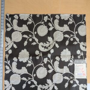 38 EV53 Square Scalamandre Bombay Lace Ivory on Bitter Chocolate Embroidery Botanical Foliage MSRP USD 300+